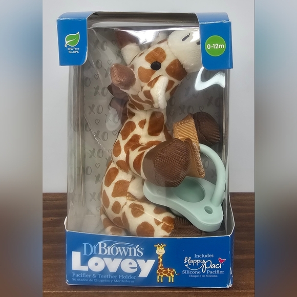 Dr. Brown's Baby Lovey GIRAFFE Pacifier and Teether Holder Happy Paci 0-12 m NEW - Picture 1 of 7